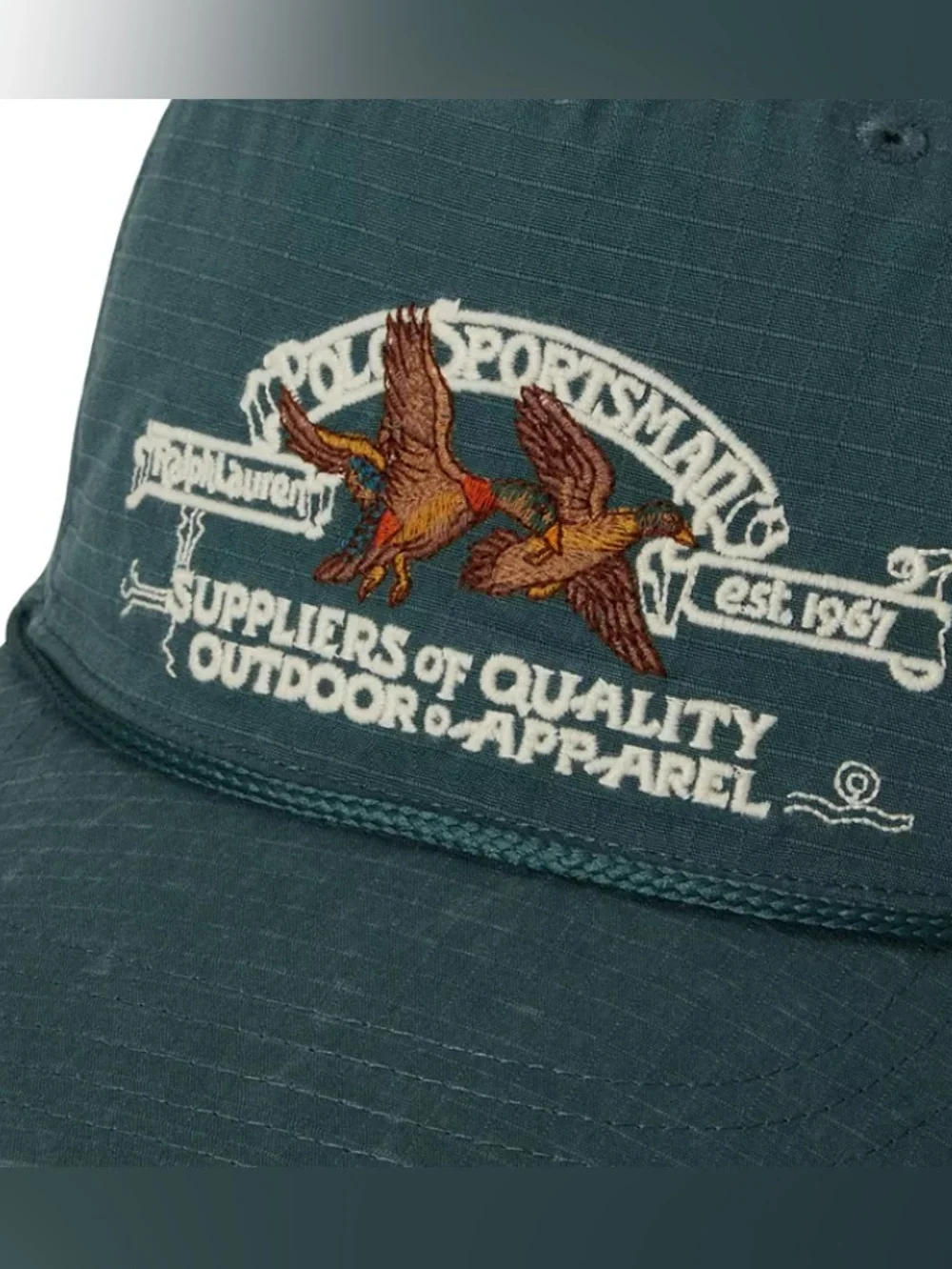 NWT Polo Ralph Lauren Sportsman Cap Green Ripstop Snapback Bird Polo Country